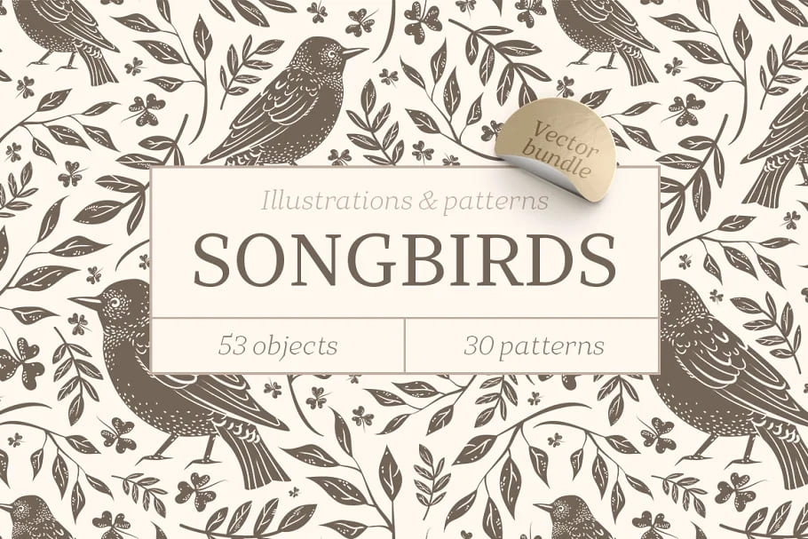songbirds graphic set.