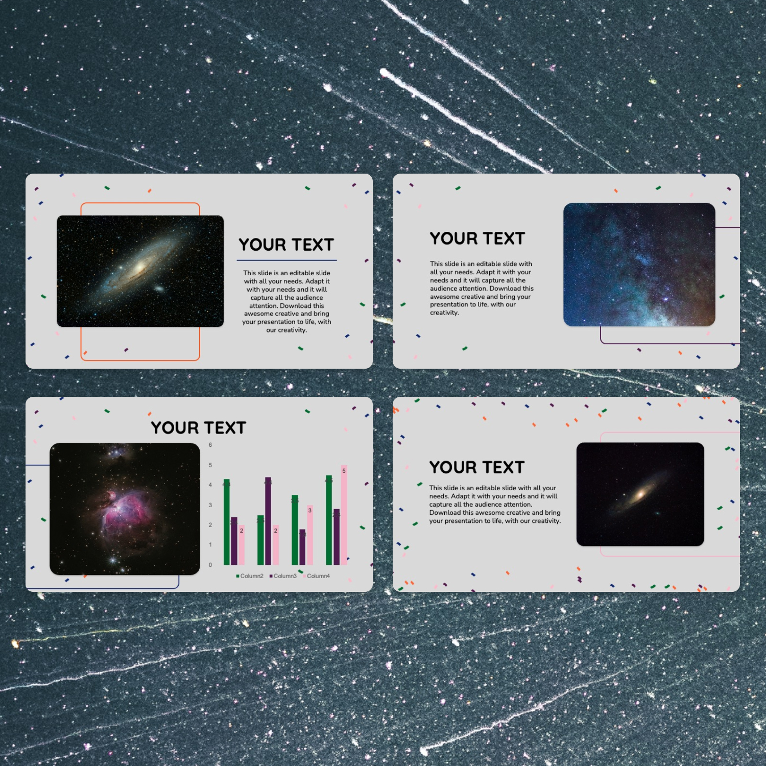 Prints of space powerpoint template. free 2