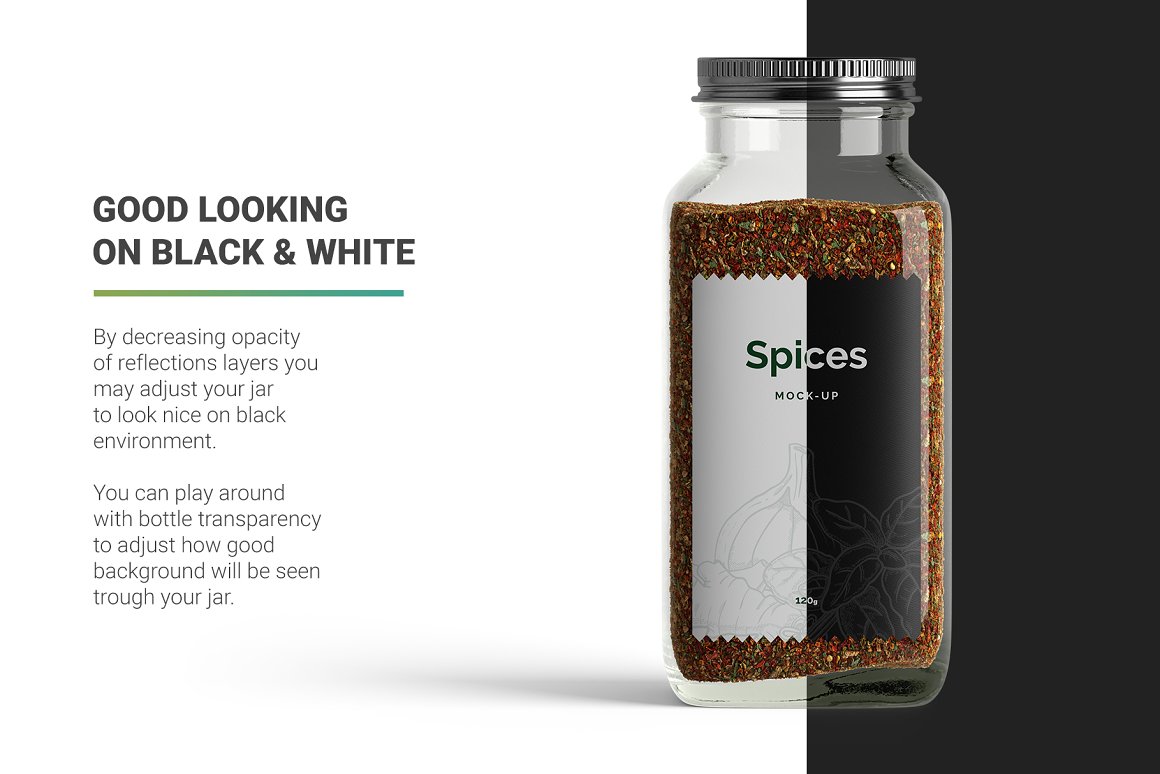 Black and white style spice jar.