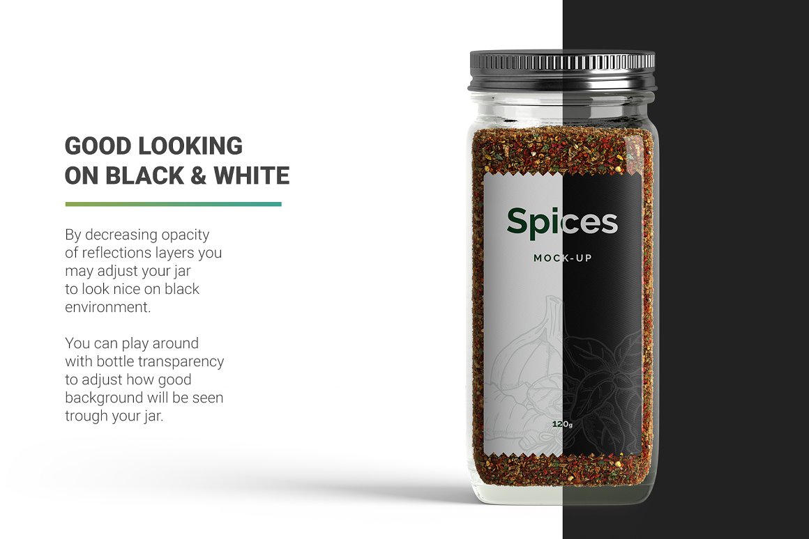 Black and white style spice jar.