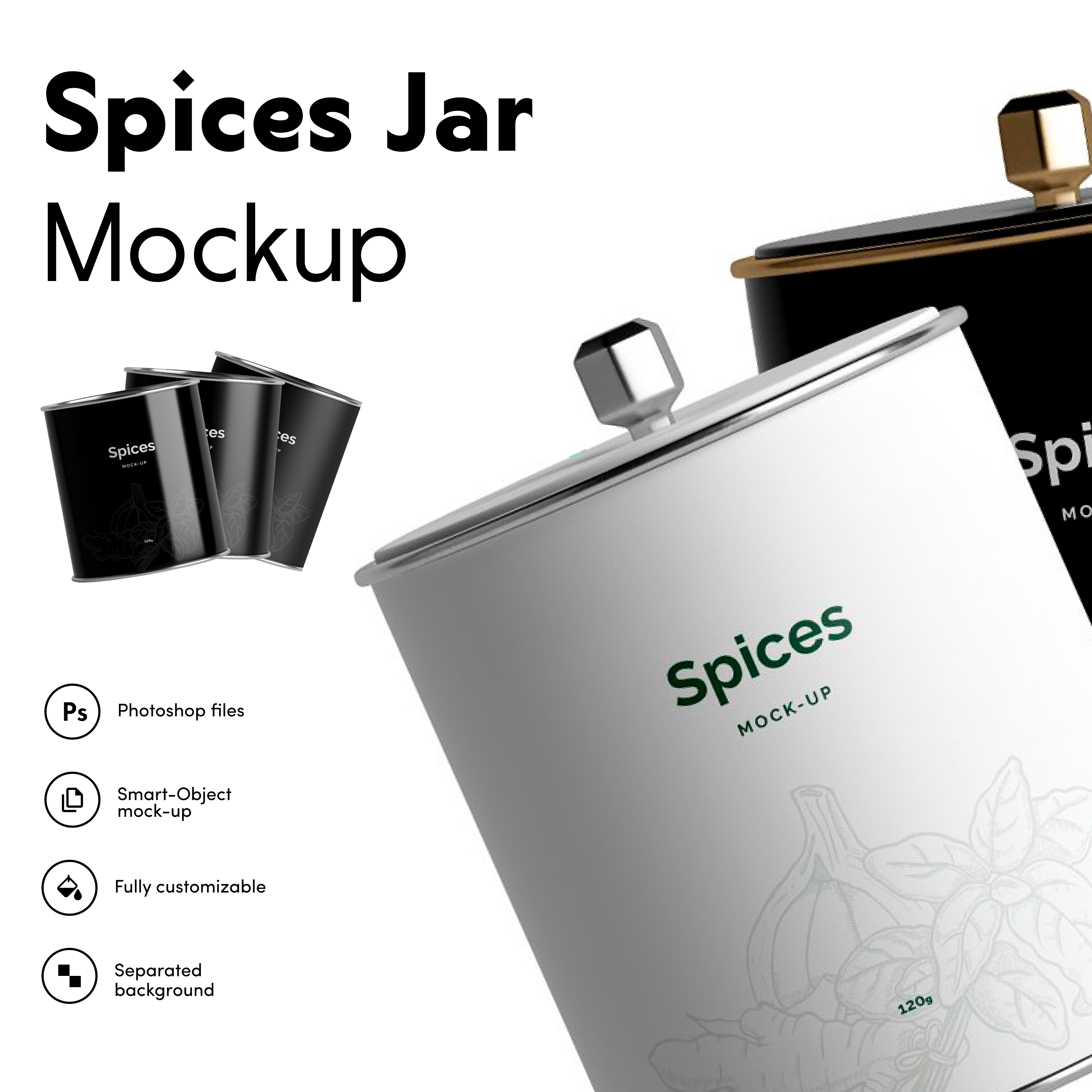 Spices mockup image preview.