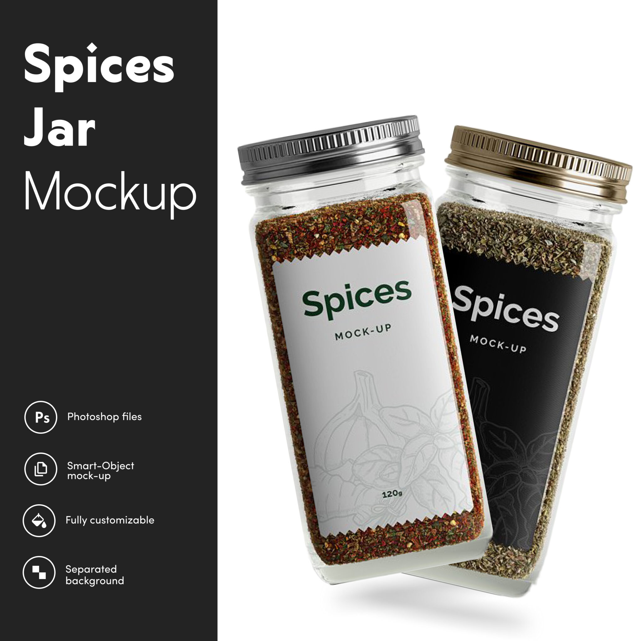 Spices Jar Mockup PSD   MasterBundles