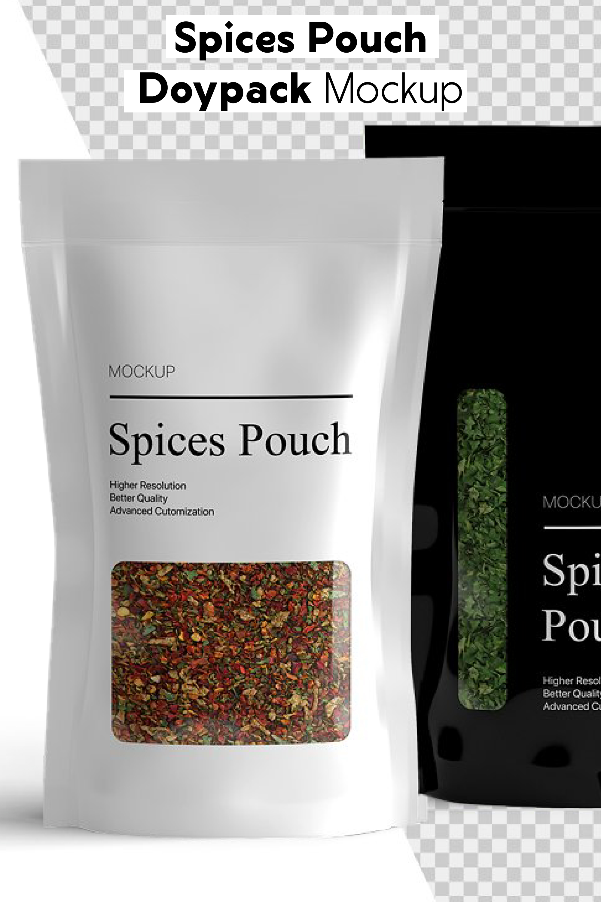 Spices pouch doypack mockup of pinterest.