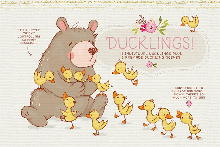 spring adventures designers kit, ducklings.