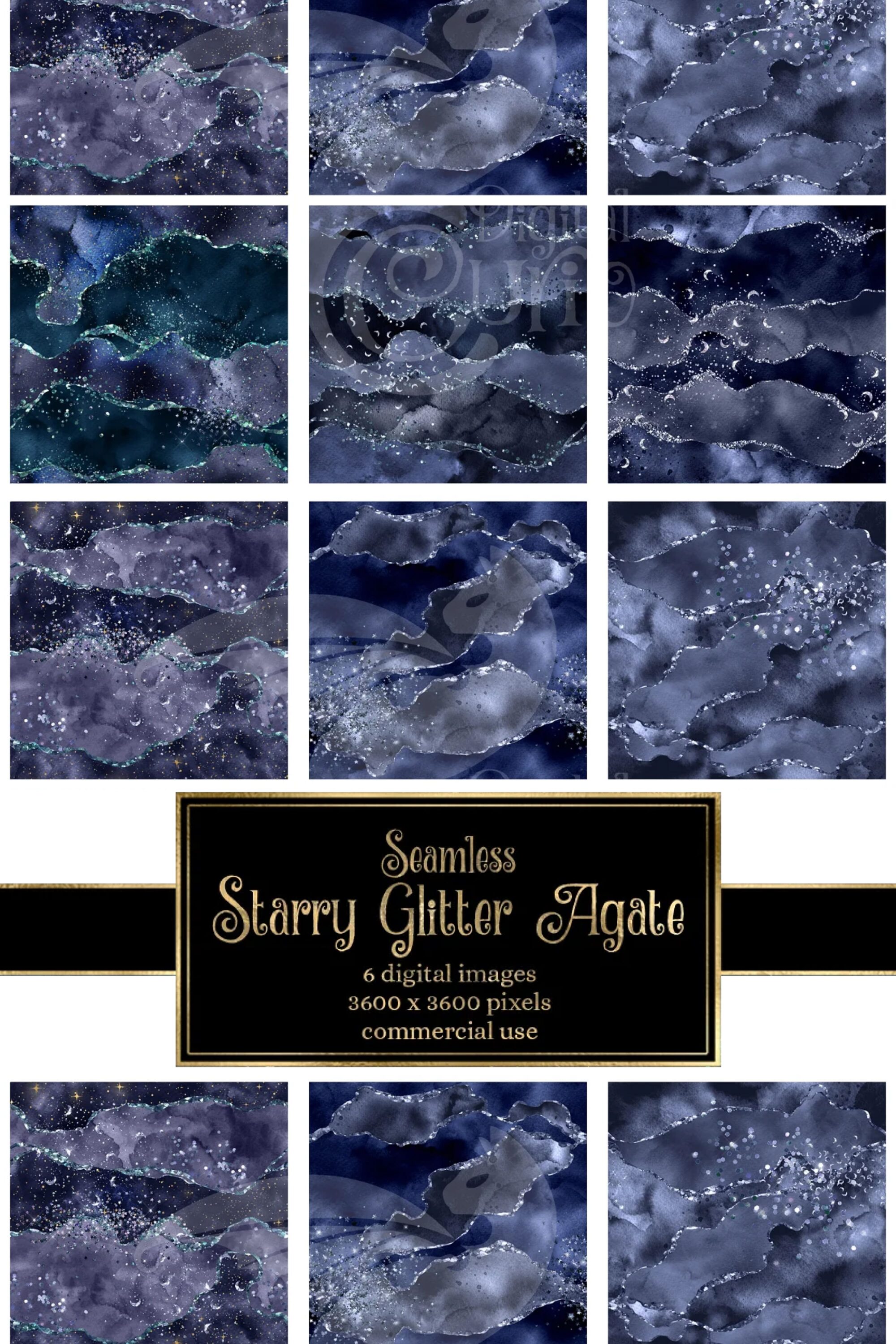 Starry Glitter Agate Textures pinterest image.