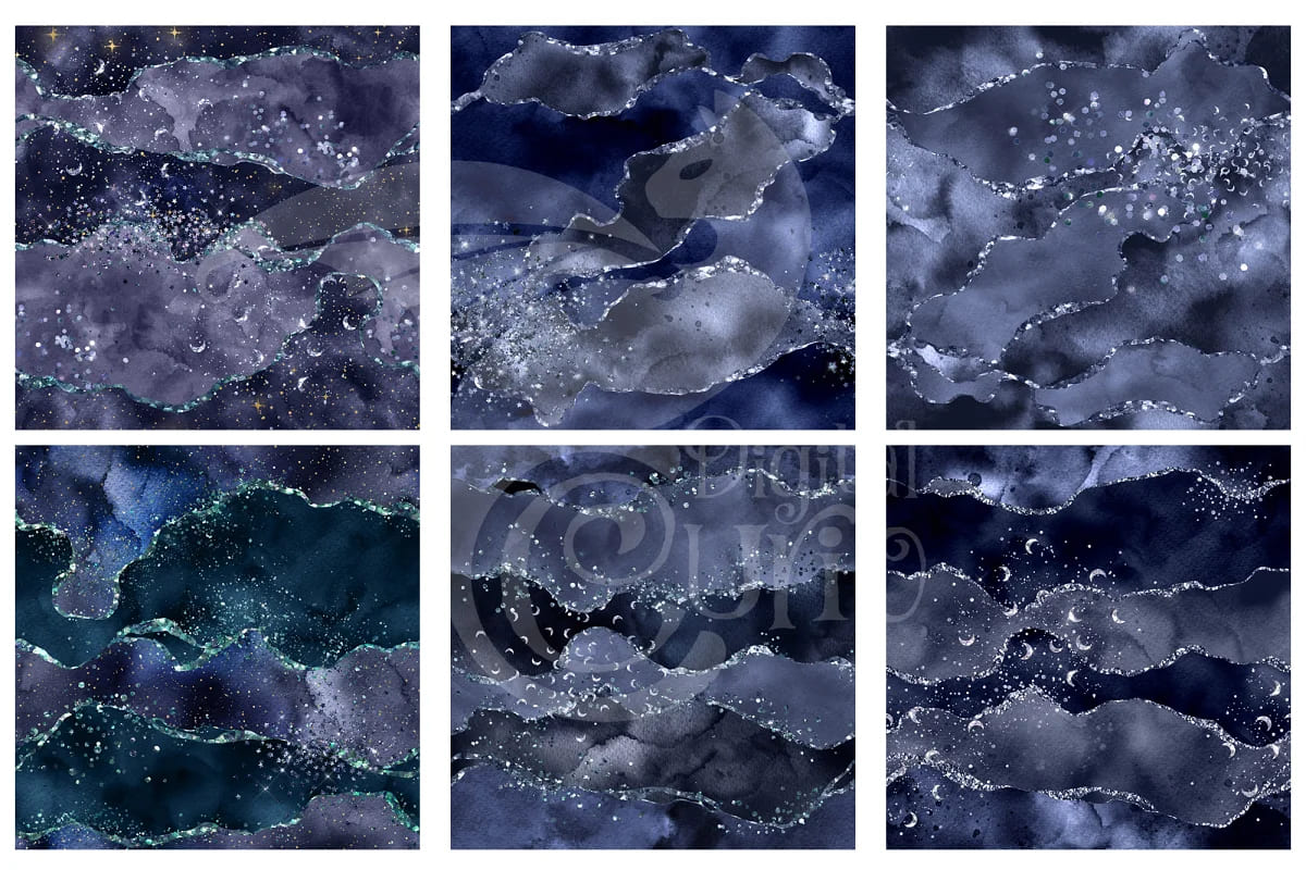 starry glitter agate textures pack.