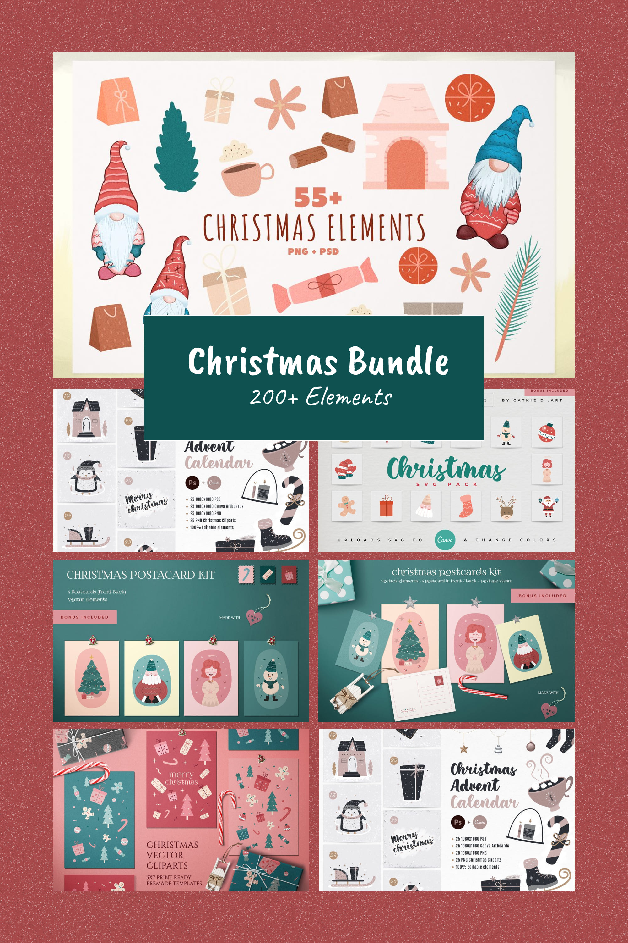 The Christmas Bundle 200 Elements Pinterest.