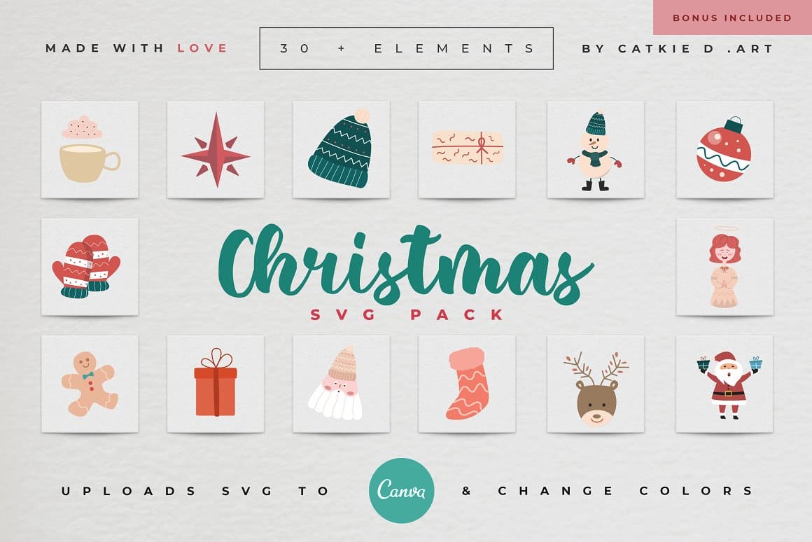 The Christmas Bundle 200 Elements Preview 5.