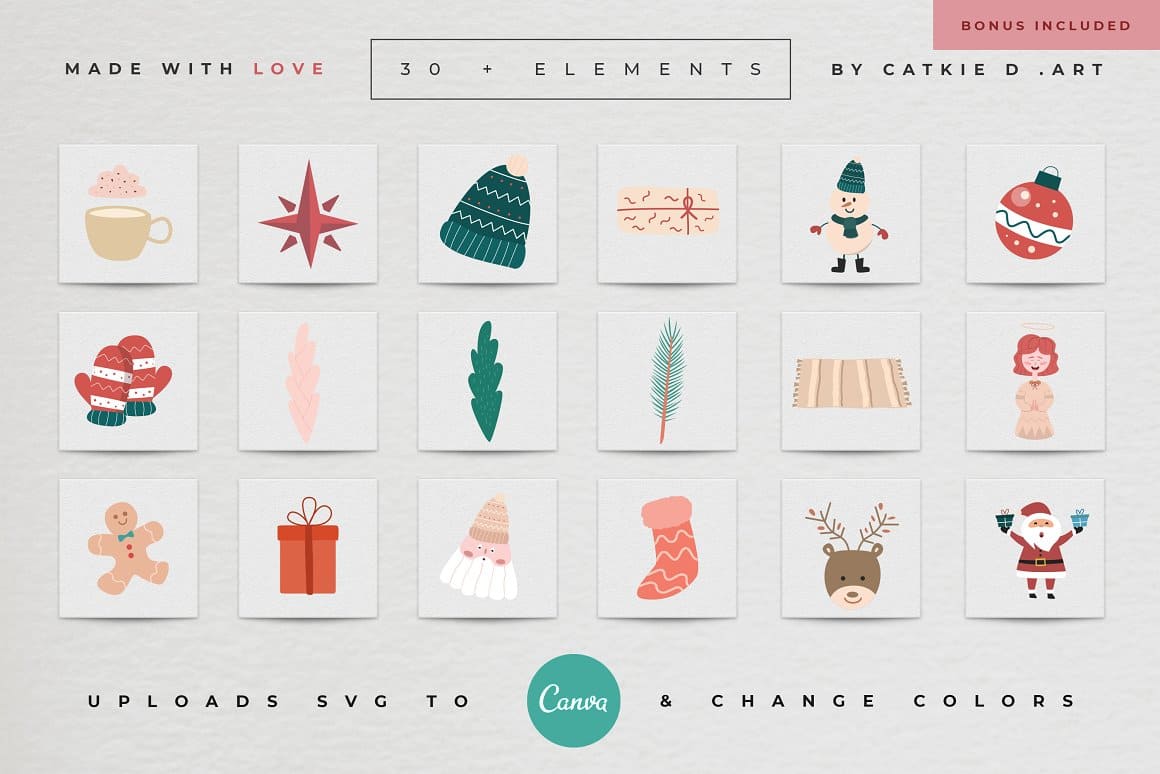 The Christmas Bundle 200 Elements Preview 6.