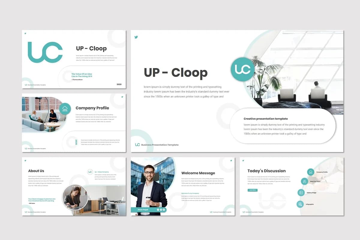 up cloop powerpoint template presentation.