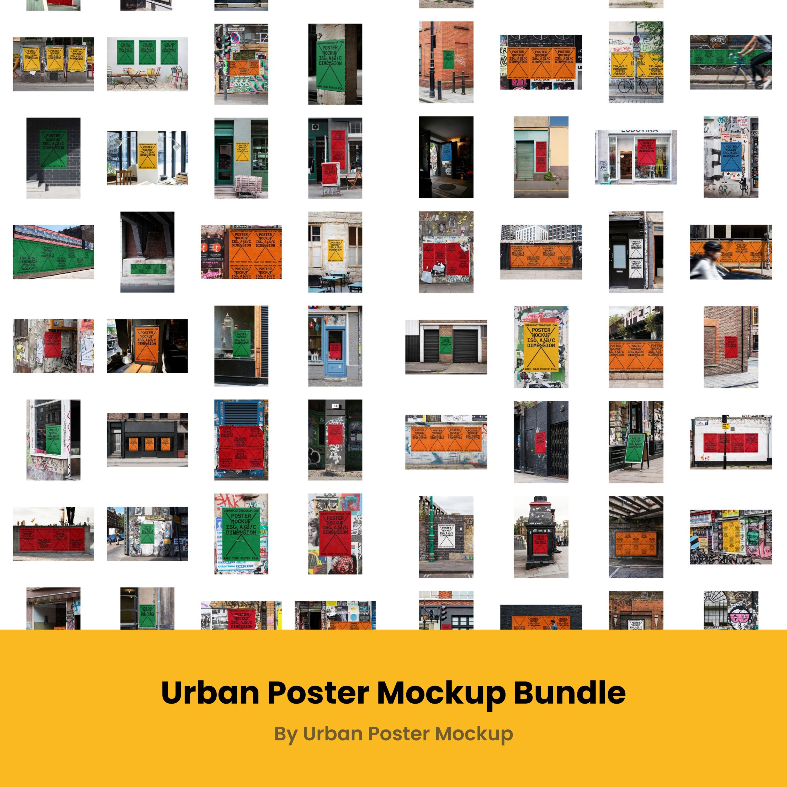urban poster mockup bundle.