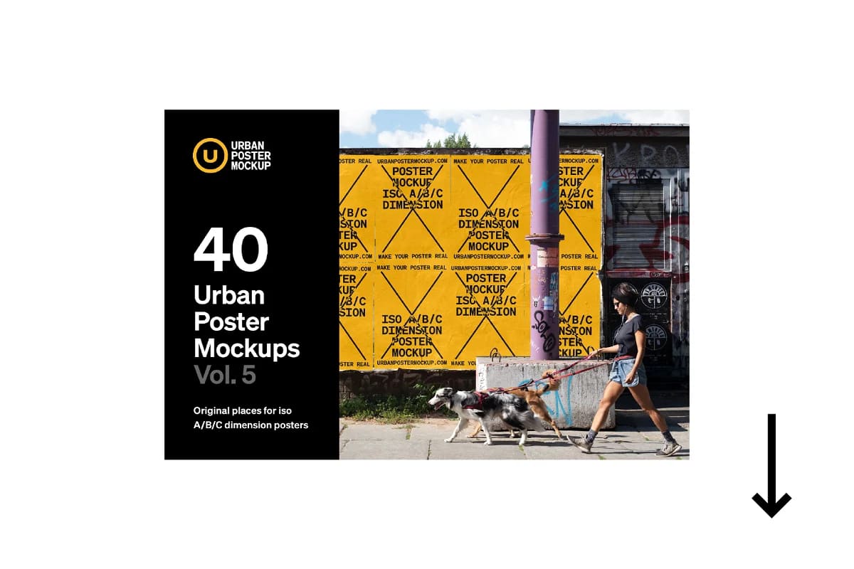 urban poster mockup bundle,40 urban poster mockups vol 5.