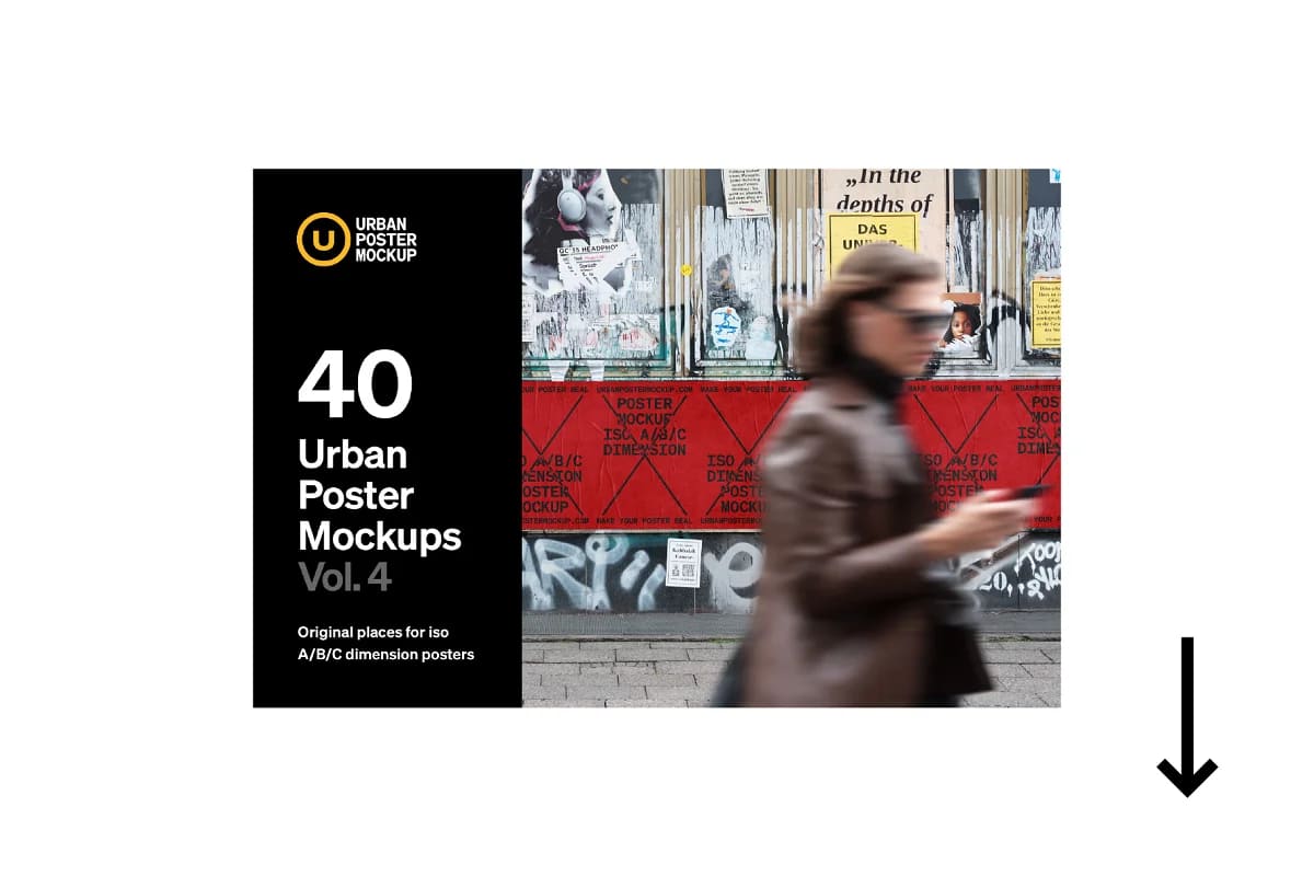 urban poster mockup bundle, 40 urban poster mockups vol 4.