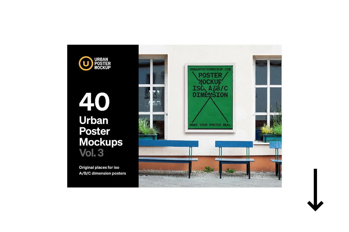 urban poster mockup bundle, 40 urban poster mockups vol 3.