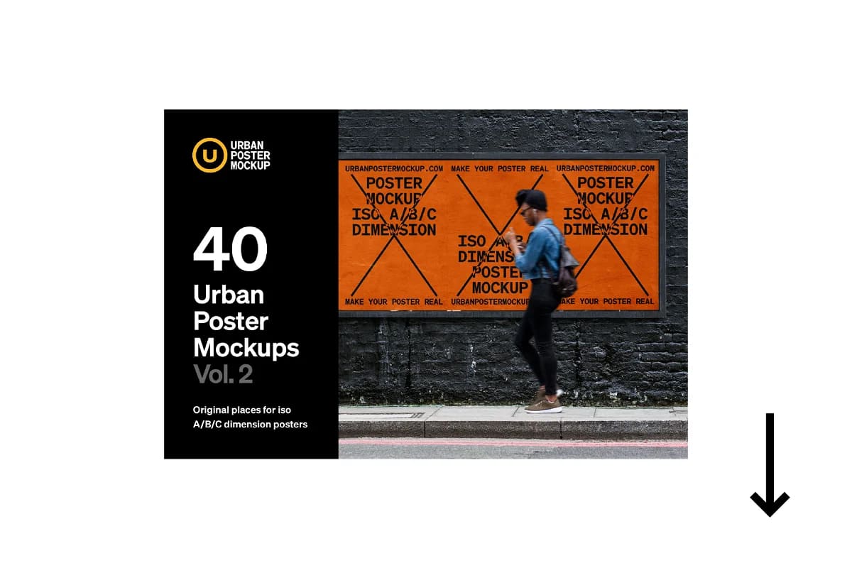 urban poster mockup bundle, 40 urban poster mockups vol 2.