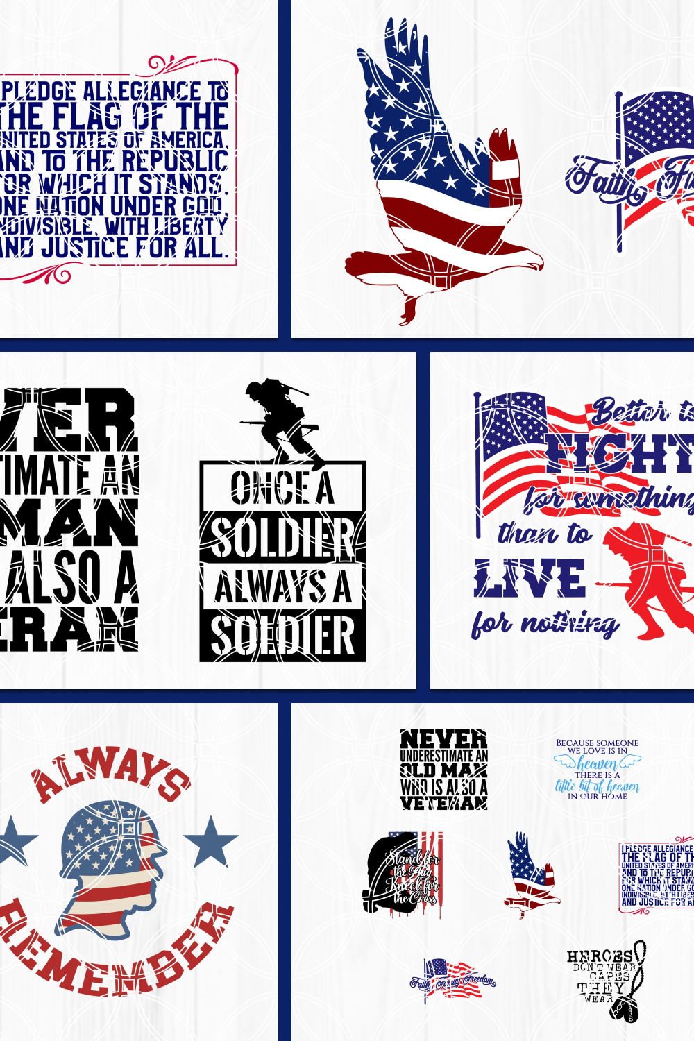 Images of patriotic prints.