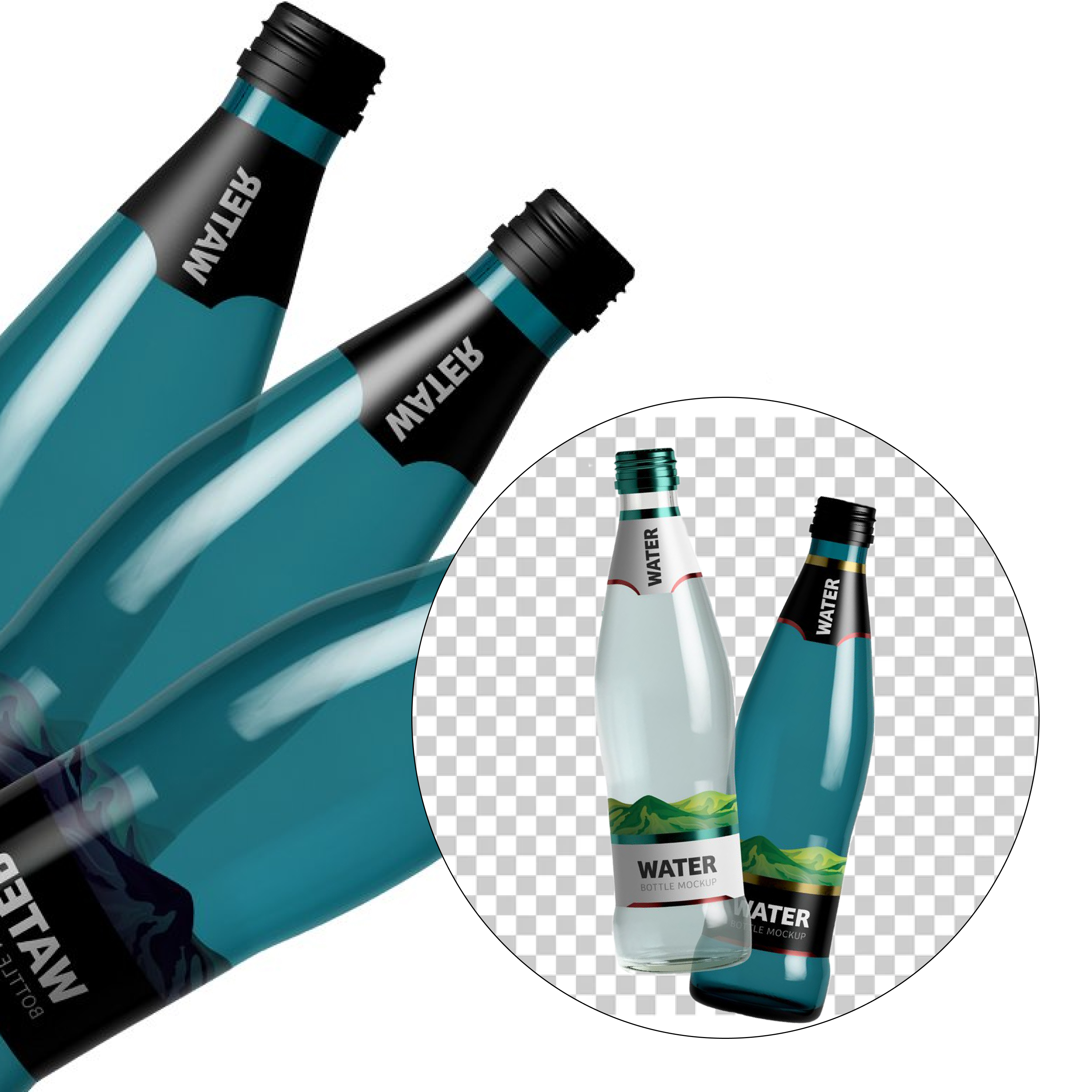 Free Mini Glass Water Bottle Mockup (PSD)