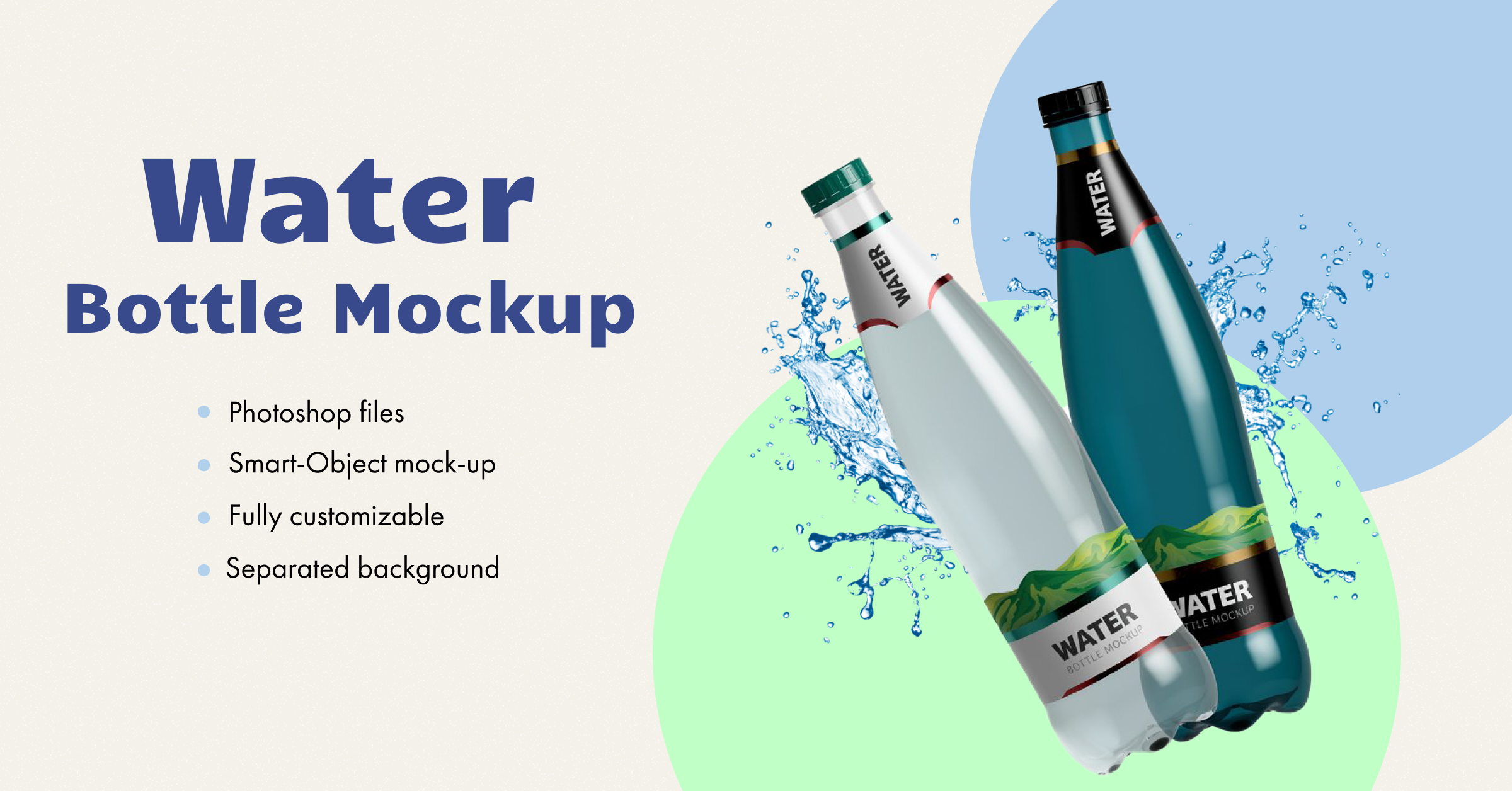 Water Bottle Mockup PSD – MasterBundles