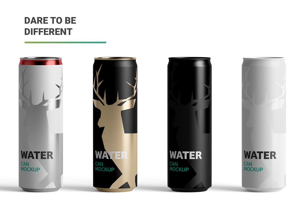 Black and white cans for water.