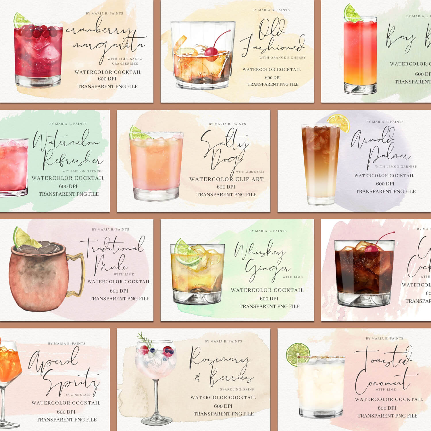 Many types of cocktails.