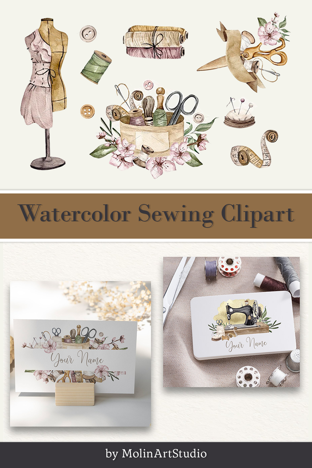 Watercolor sewing clipart of pinterest.