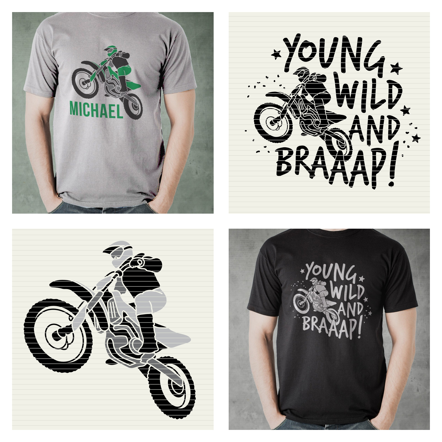 Prints of young wild and braaap boys.
