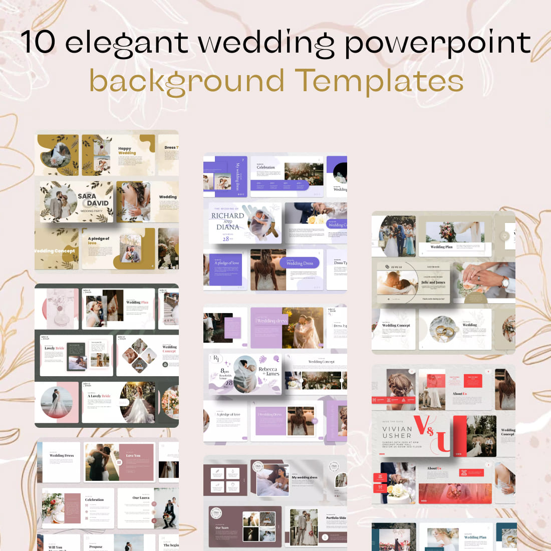 Elegant Wedding Powerpoint Background Templates 1500 1.