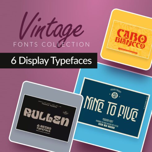 Vintage Fonts Collection 6 Display Typefaces 1500 1.