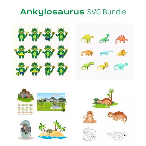 Image of a set of dinosaur stickers.