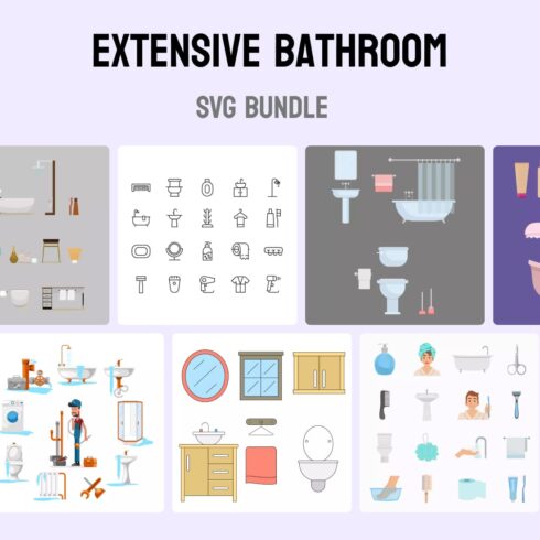 Extensive Bathroom SVG Bundle 1500 1.