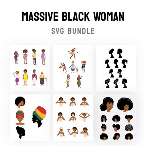 Massive Black Woman SVG Bundle 1100 1.