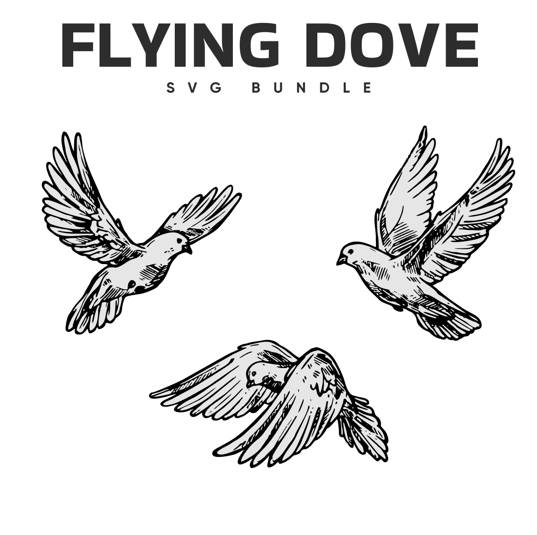 Flying doves svg bundle.