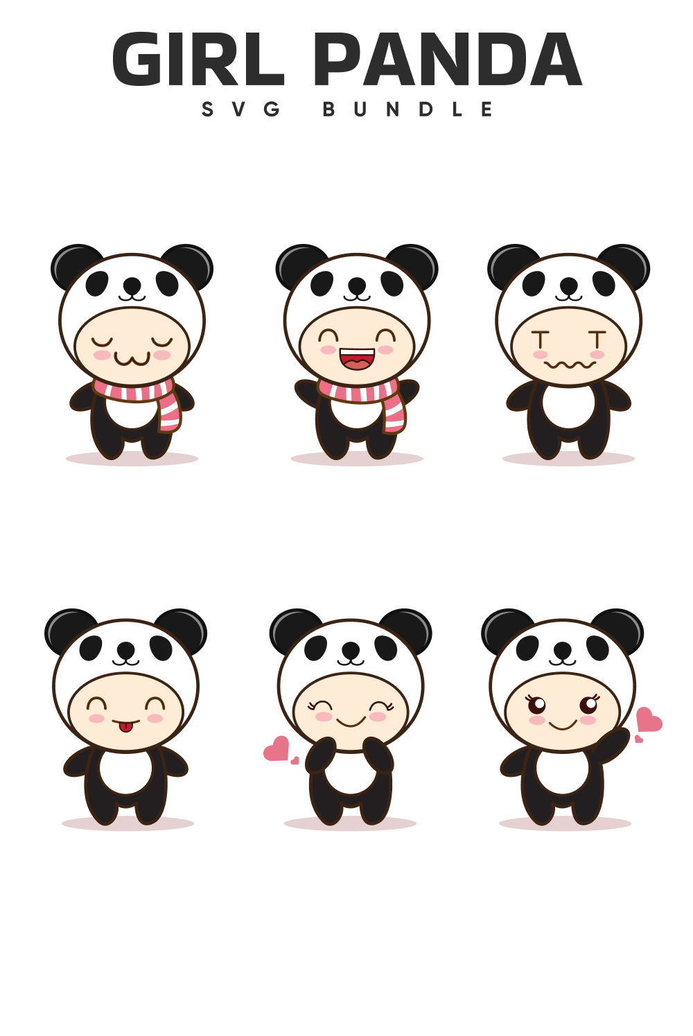 Bunch of pandas with different expressions.