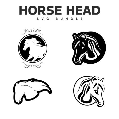 Horse head is shown in black and white.