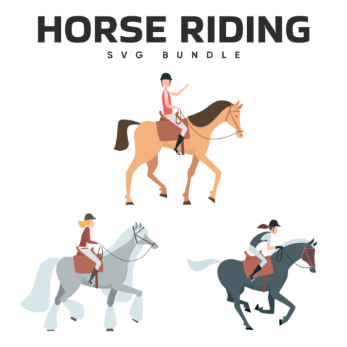Preview horse riding svg bundle.