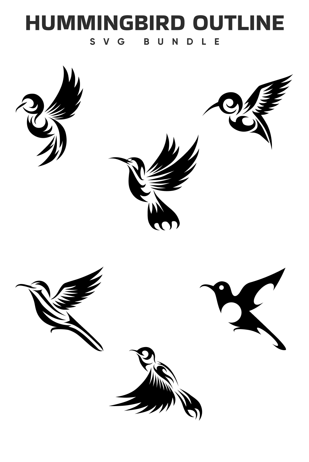 Set of four birds flying in the air.