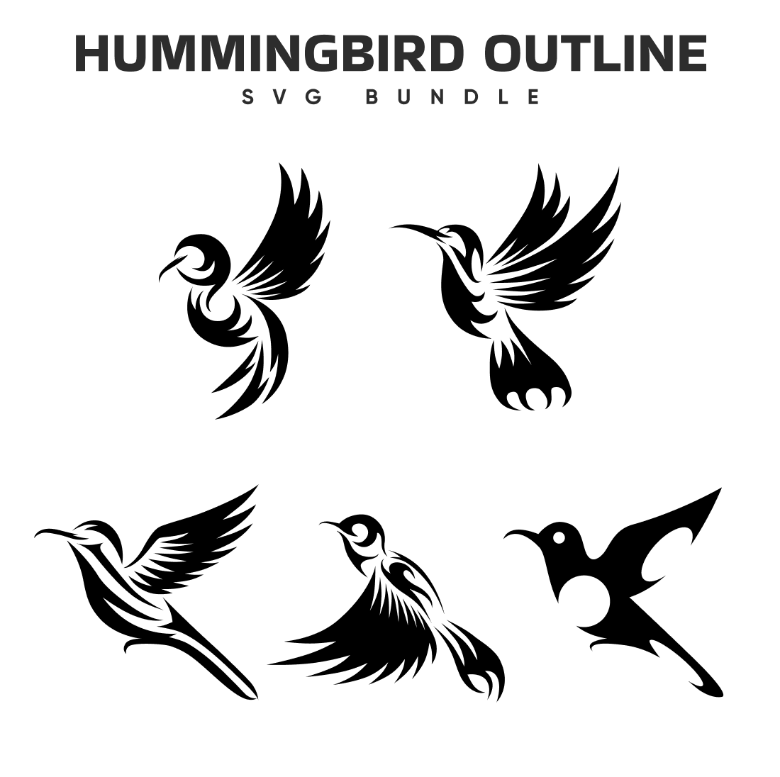 Prints of hummingbird outline svg bundle.