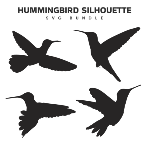 The hummingbird silhouettes are black and white.