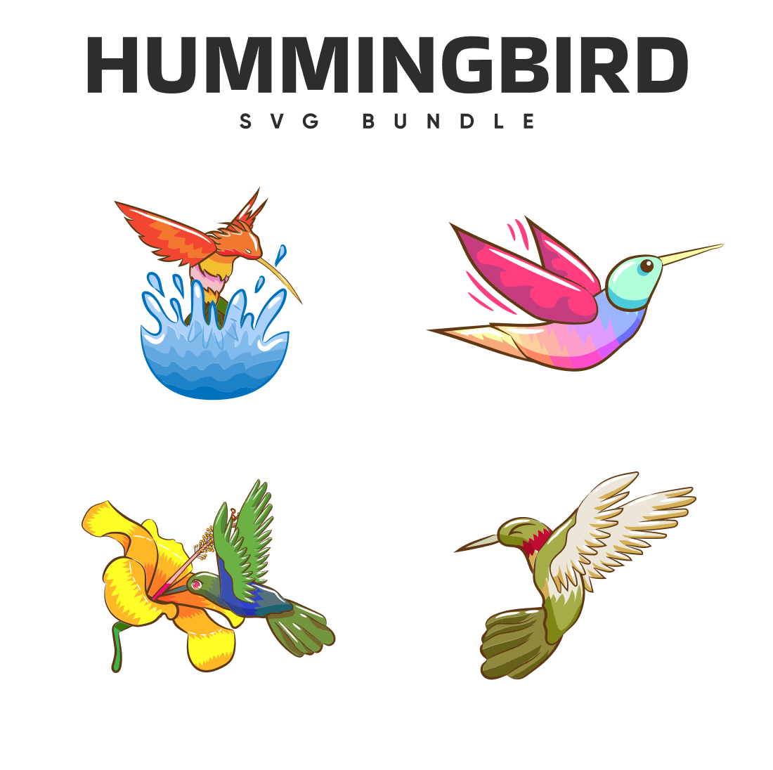 Preview hummingbird svg bundle.