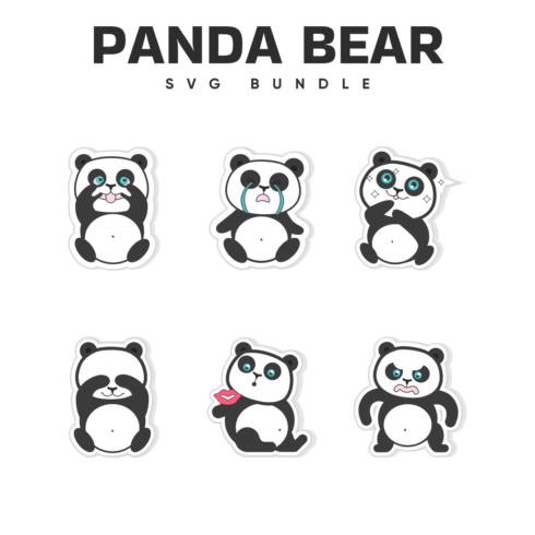 Preview panda bear svg bundle.