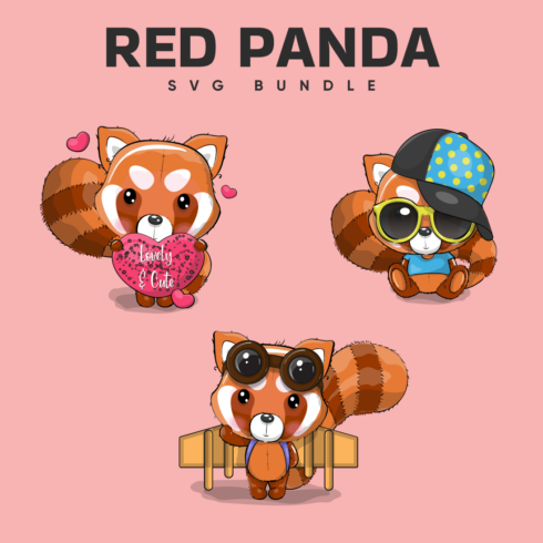 Red panda svg bundle.
