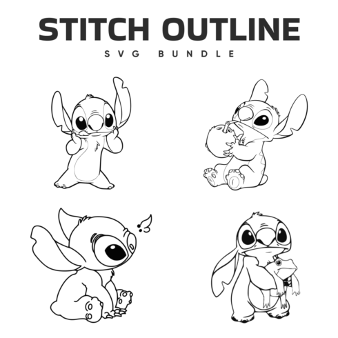 Prints of stitch outline svg bundle.
