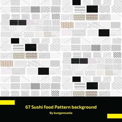 67 Sushi Food Pattern Background.
