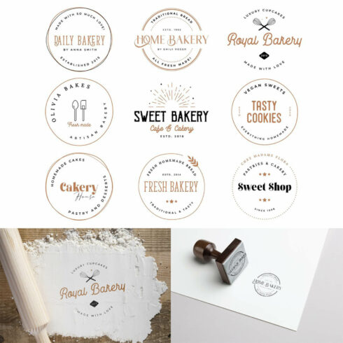 9 bakery logo collection.