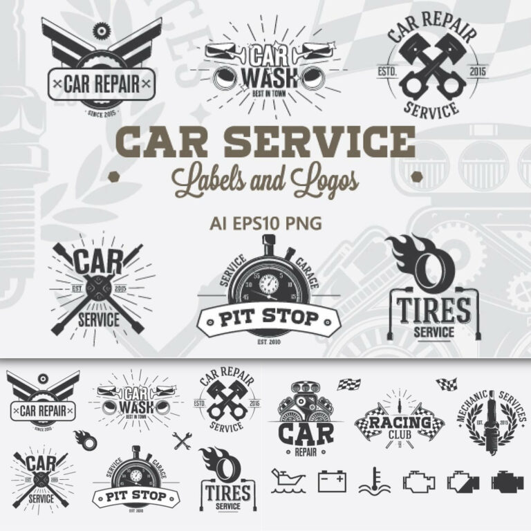 9 Car Service Labels and Logos – MasterBundles