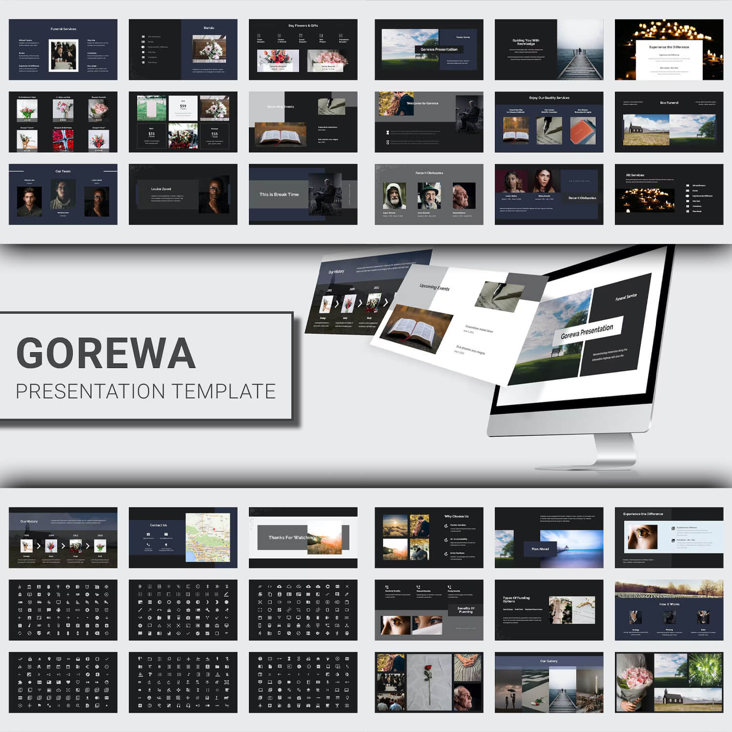 Preview Gorewa Presentation template on the computer.