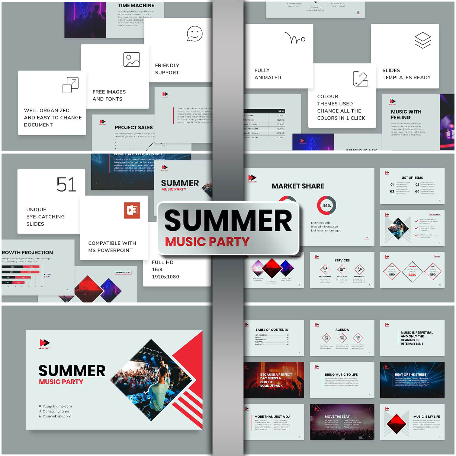 Music Party PowerPoint Presentation Template.