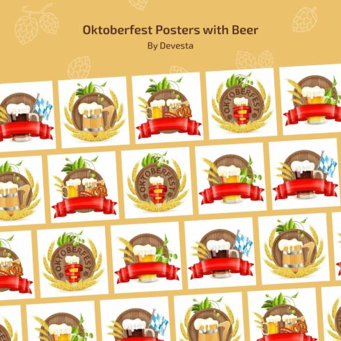 Oktoberfest Posters with Beer.