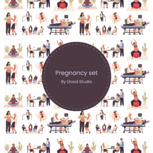 Pregnancy Set with brown background.