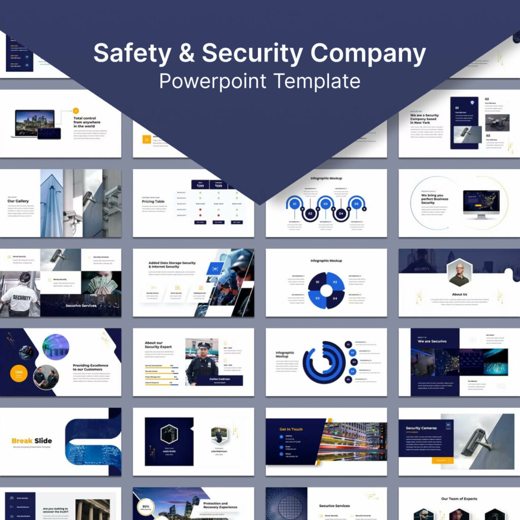 Safety & Security Company Powerpoint Template – MasterBundles